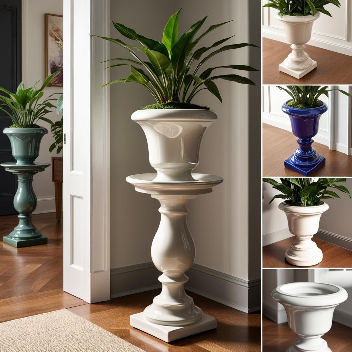 Ceramic Pedestal Plant Stand