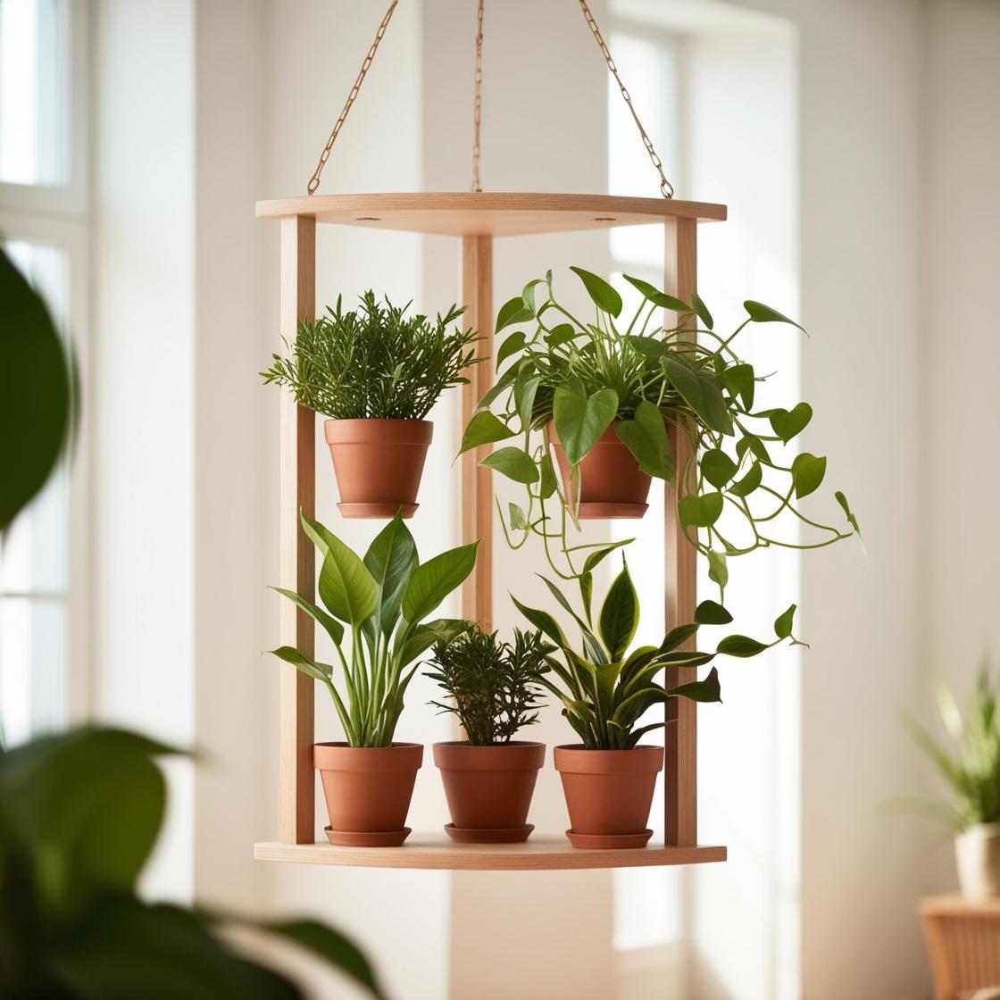 Top 10 Corner Plant Stand Ideas for Indoor Spaces: 3. Hanging Corner Plant Stand