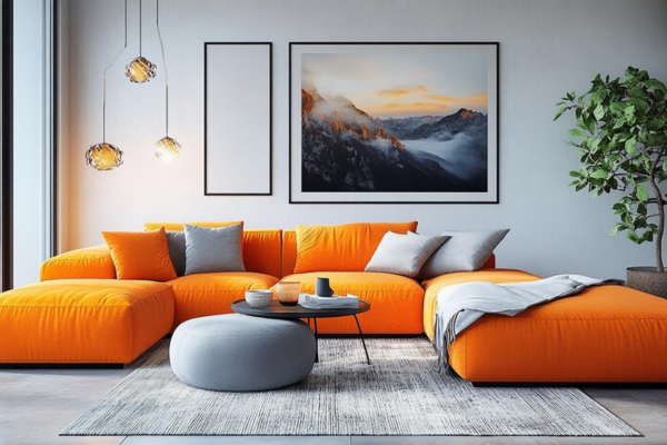 Gray and Orange Harmony :Best color combination with grey