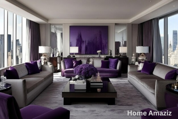 Gray and Purple Harmony:Best color combination with grey