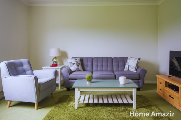 Modern Living Room with Green Accents 